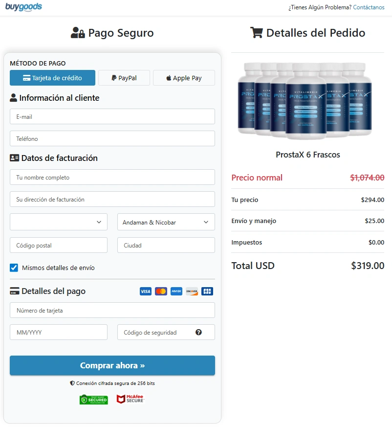 ProstaX Order Page